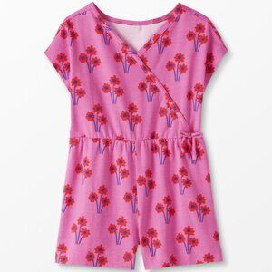 Hanna Andersson Print Wrap Romper In Cotton Jersey